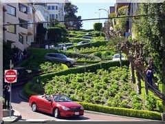 Die Serpentinen der Lombard Street, San Francisco, Kalifornien