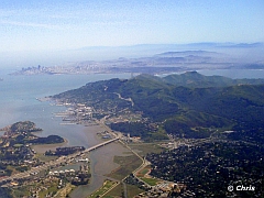 Die Golden Gate Bridge beim Rundflug über SFO