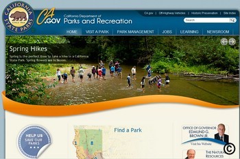 Webseite mit allen State Parks in Kalifornien