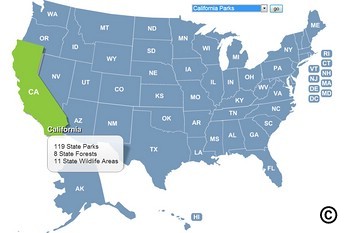 Webseite mit allen US-amerikanischen State Parks