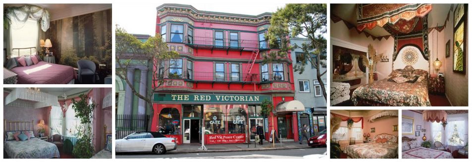 Hotel Red Victorian im viktorianischen Stil in San Francisco